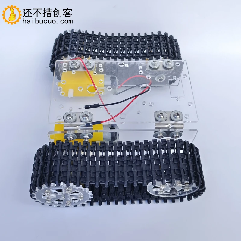 Tanyue-chasis de tanque de acrílico completamente ensamblado, coche inteligente rastreado de 3-9v con vástago de línea, Educación SNX1, actualización