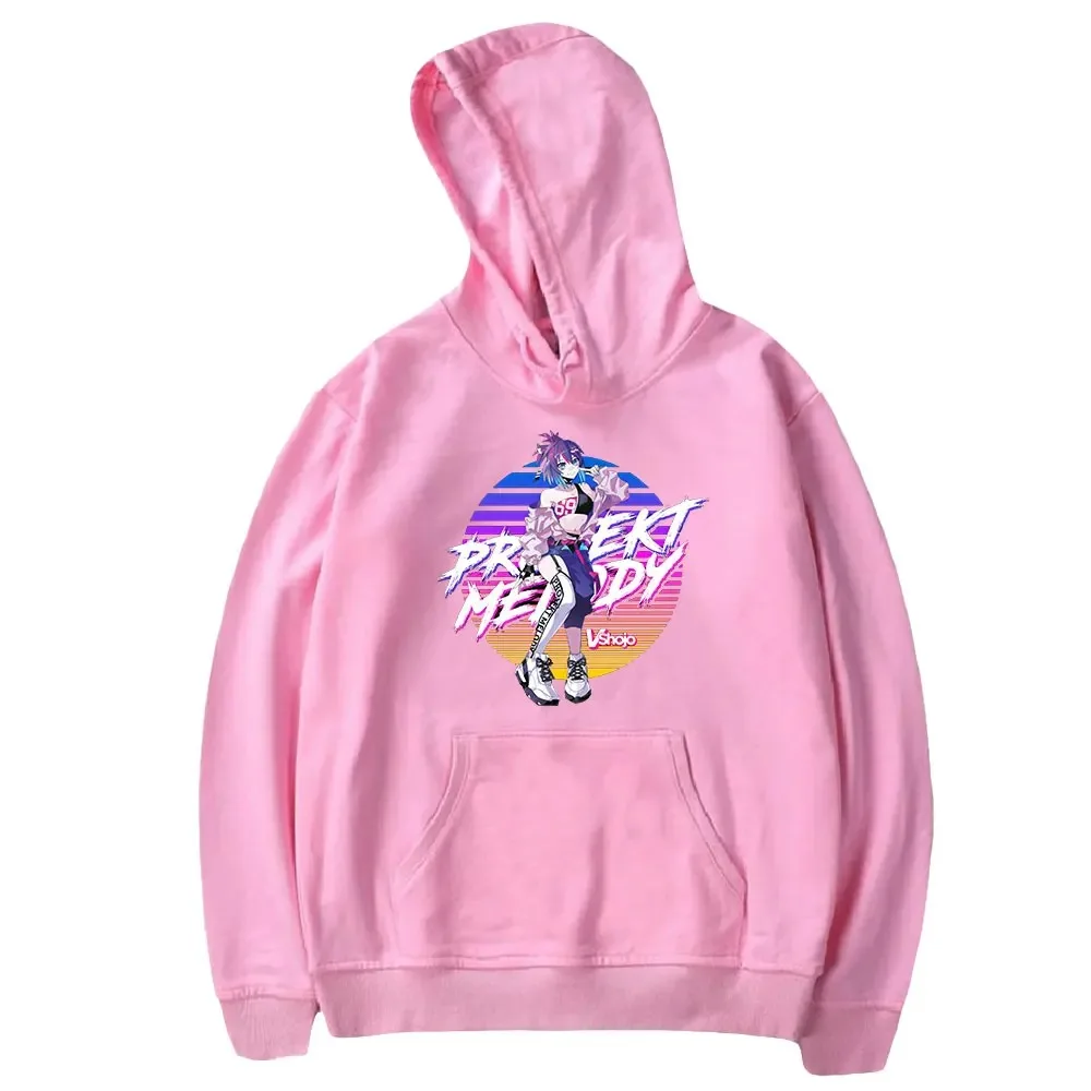 Projekt melody hoodie das mulheres dos homens de manga compir Pulver com capuz camisolas uniseks kasual streetwear roupas 2024