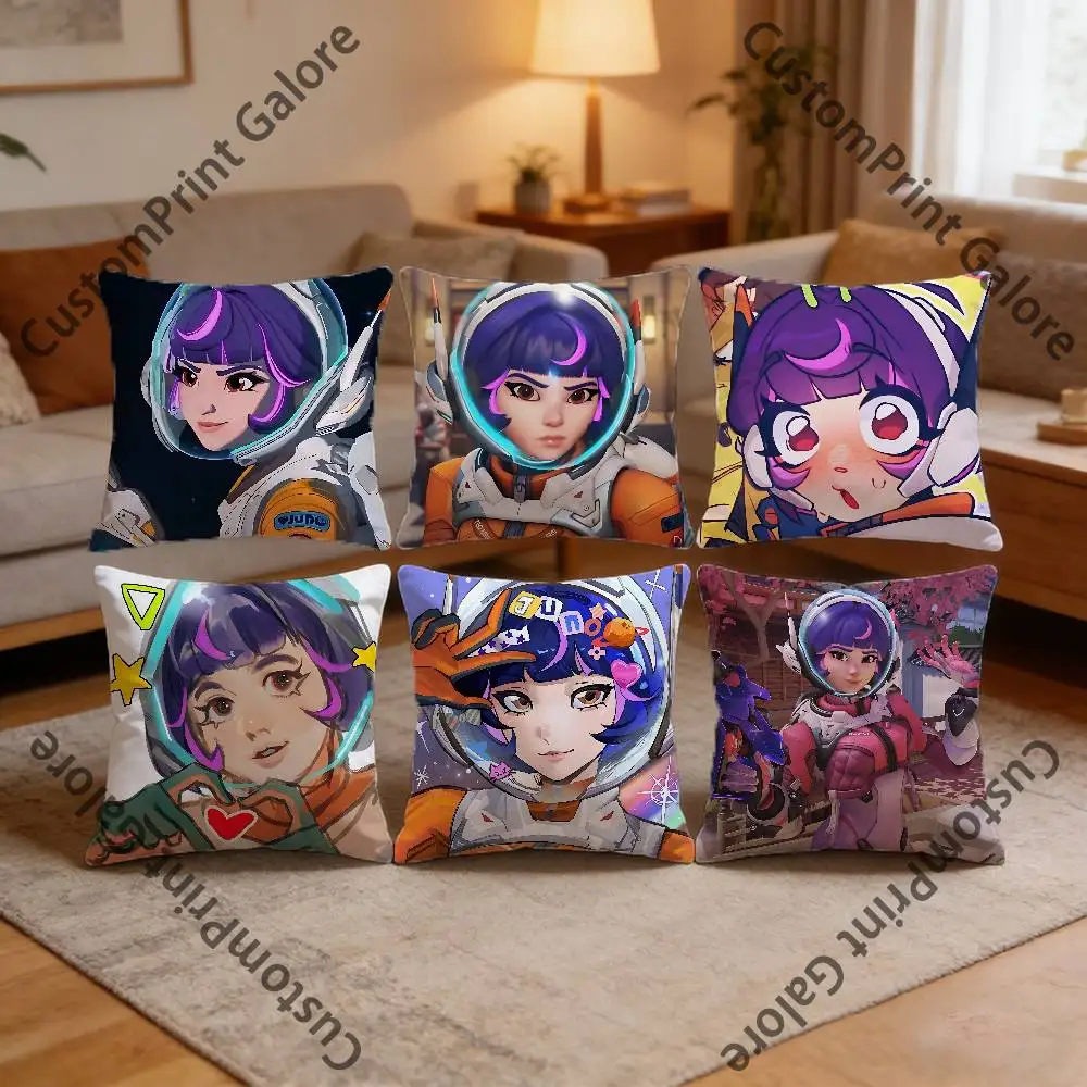 

J-Juno Pillow Cover Polyester Square Cushion Case 45 cm Decorative for Home Couch Bed Car Decor