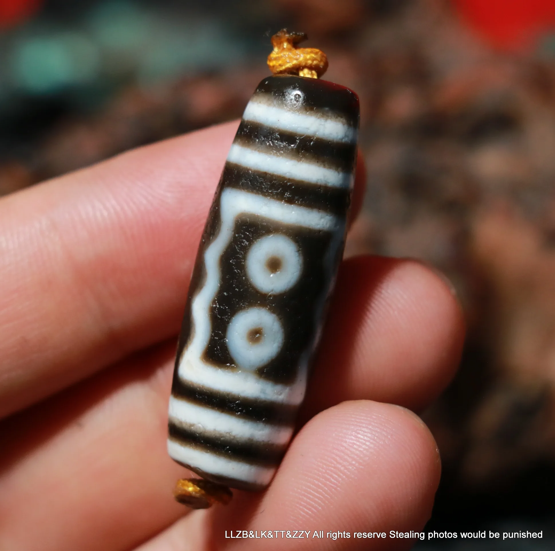 Power Energy Tibetan Old Agate 5 Eye Wealth Rich  Symbol dZi Bead Amulet Fit For Bracelet Top Quality Timestown UPb56