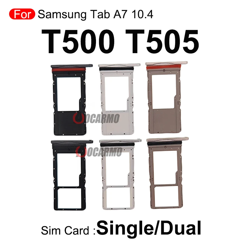 For Samsung Galaxy Tab A7 10.4 T500 T505 Sim Tray Microsd Single + Dual SIM Card Slot Replacement Parts