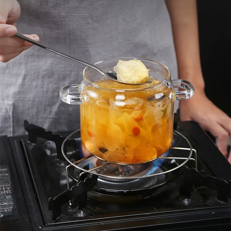 Glass Small Stew Pot Water-proof Transparent Cover Soup Cup Soup Bowl Bird\'s Nest Stew Bowl Open Flame Home Kitchen Supplies