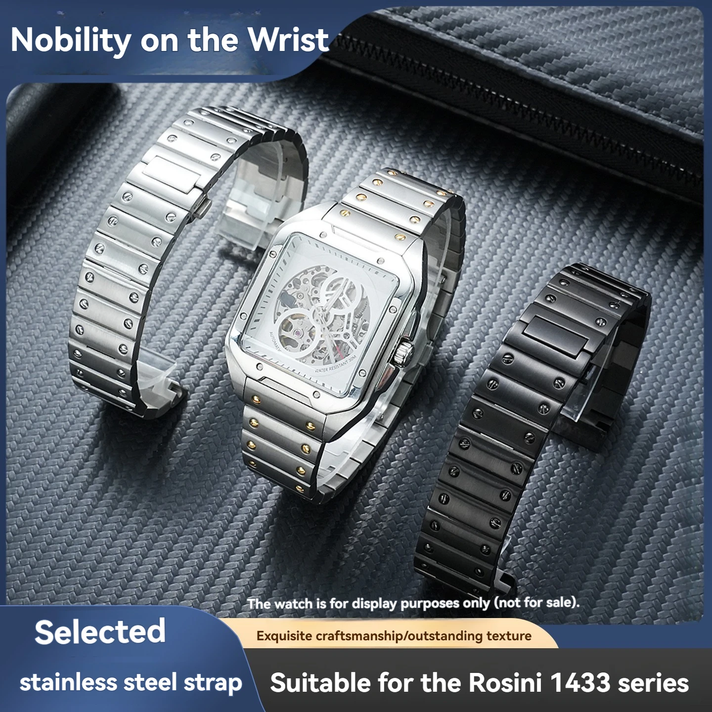 High qualityadapts to Rossini 1433 series stainless steel bracelet modified solid stainless steel special watch strap 21mmy