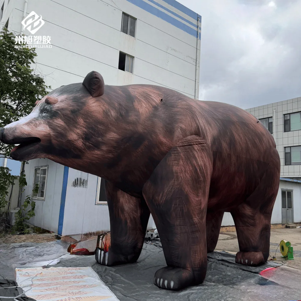 Inflatable Bear, realistic standing inflatable brown bear, for outdoor zoo and park decoration, inflatable wildlife model