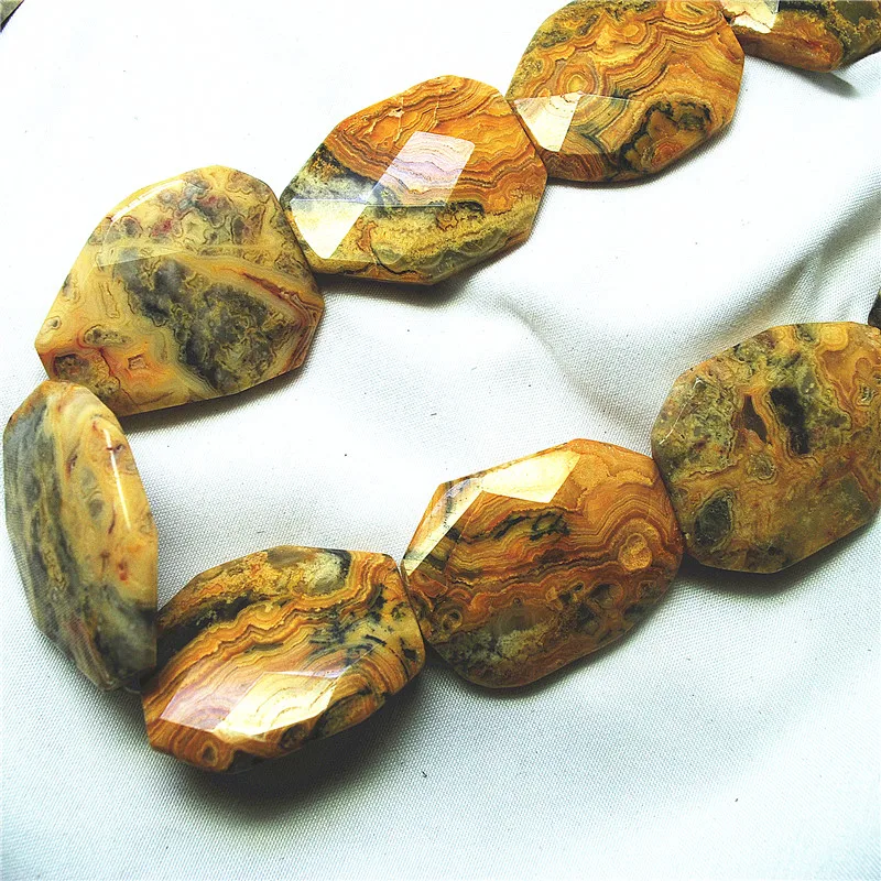 1 سلسلة الساخن مجنون العقيق حجر سلاسل الأوجه سطح 25X35 مللي متر 30X40 مللي متر الحجر الطبيعي شبه الكريمة لتقوم بها بنفسك مجوهرات جيدة ل আপনার