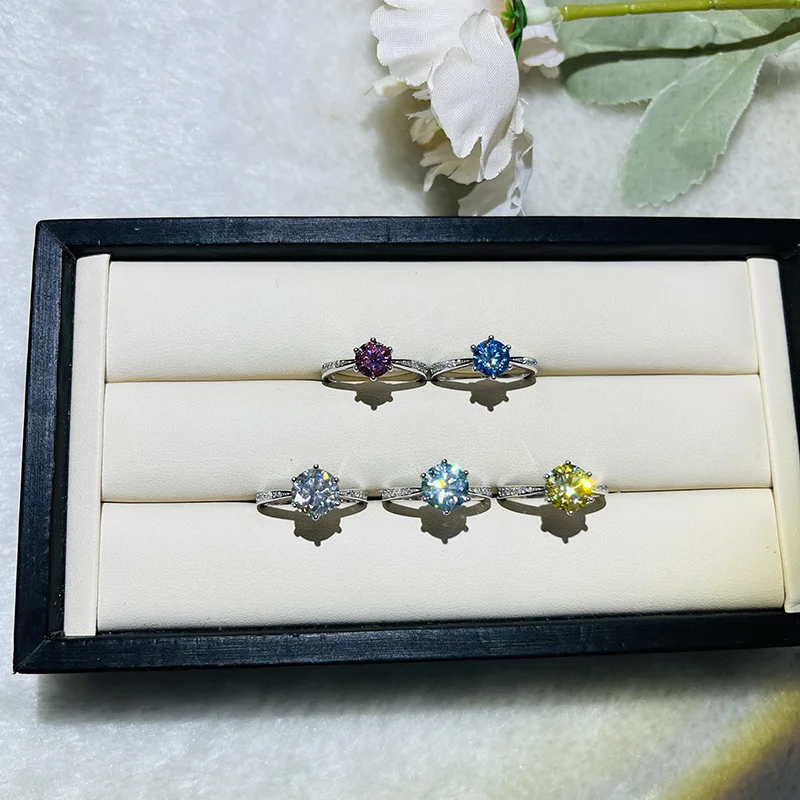 Joyce Kelly 1 CT Blau Grün Moissanit Ring Für Frauen Solide 925 Sterling Silber Braut Weibliche Verlobung Hochzeit Luxus Jewerly – Detail 10
