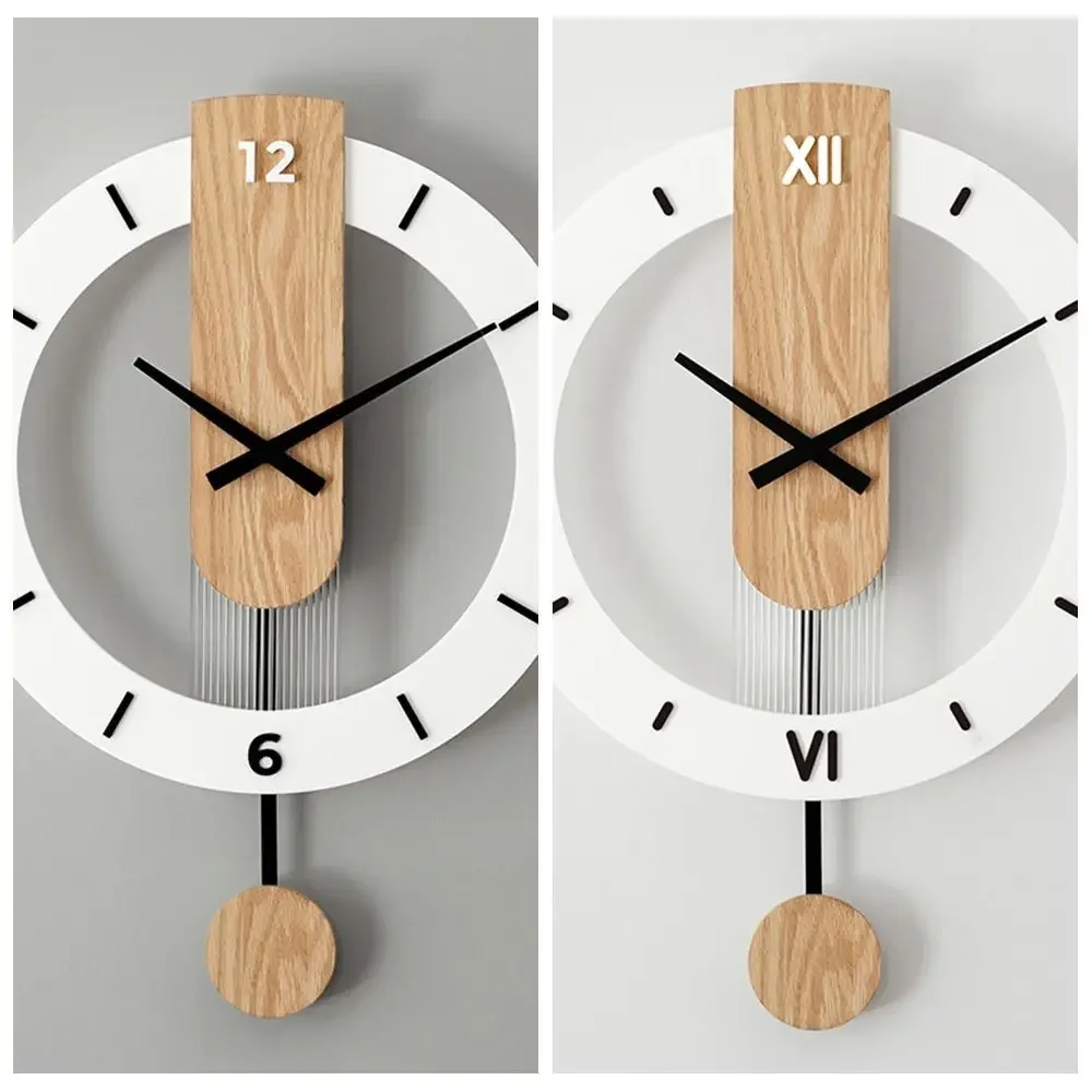 

Living Room Decoration Wall Clock Wall Decoration Items Silent Digital Wall Clock Personalized Solid Wood Decorative Wall Clock