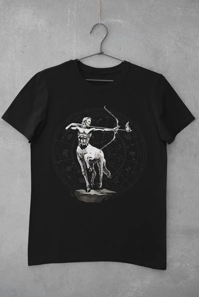 

Constellation Sagittarius Zodiac Sign Black Graphic TShirt Organic Cotton Unisex/Women/Men Size XSXXXXXL