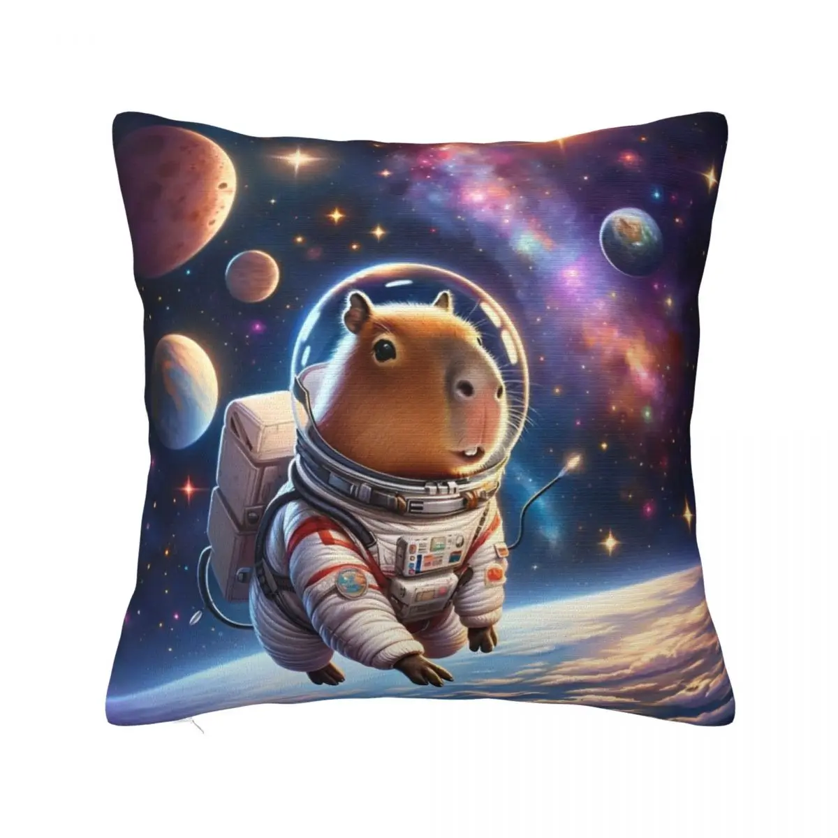 Cute Capybara Capibara Animal Pillowcase Printed Polyester Cushion Cover Decoration Pillow Case Cover Bedroom Square 45X45cm