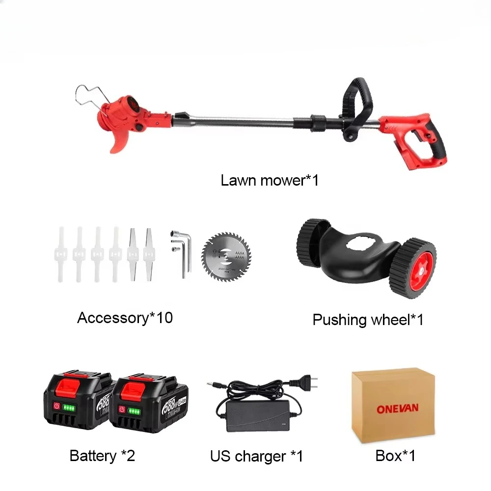 

2500W Electric Lawn Mower 2000RPM Cordless Grass Trimmer Length Adjustable Cutter Garden Tools