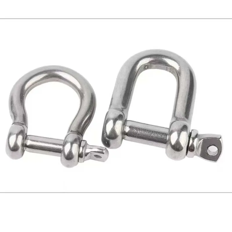 1/3PCS Stainless Steel 304 D Shape/Bow-Shaped Shackle for Chains Wirerope Lifting Outdoor Camping Survival Rope Towing Rigging
