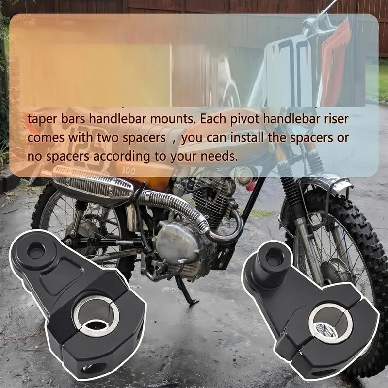 A07T-Handlebar Risers 2 Inch Height Rise 1 Pair For Pivoting- Fits 7/8