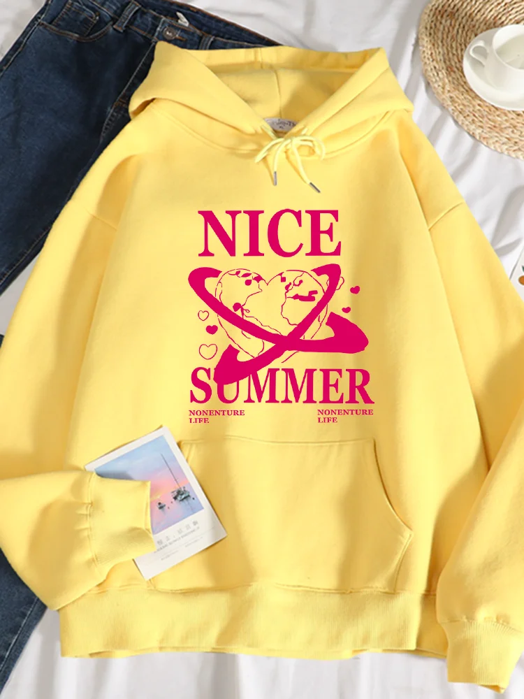 

Summer Love Earthprinting Woman Hoodie Hip Hop Soft Comfortable Hoody Fashion Warm Loose Sweatshirt Autumn Fleece Sportswears