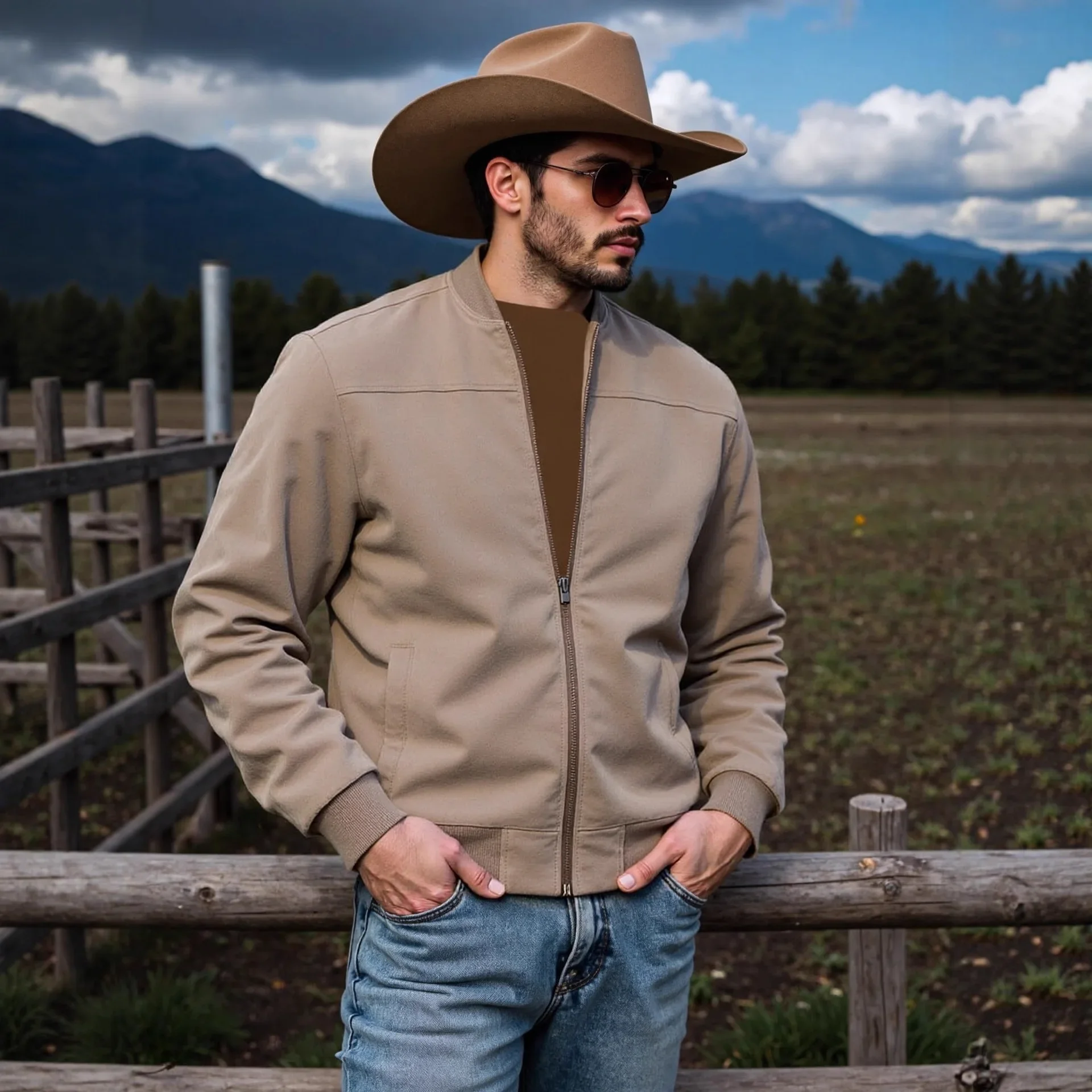 

Men's Pilot Zipper Jacket Casual Simple Outdoor Sports Spring Autumn Zip-Up Flight Style Men's Fashion