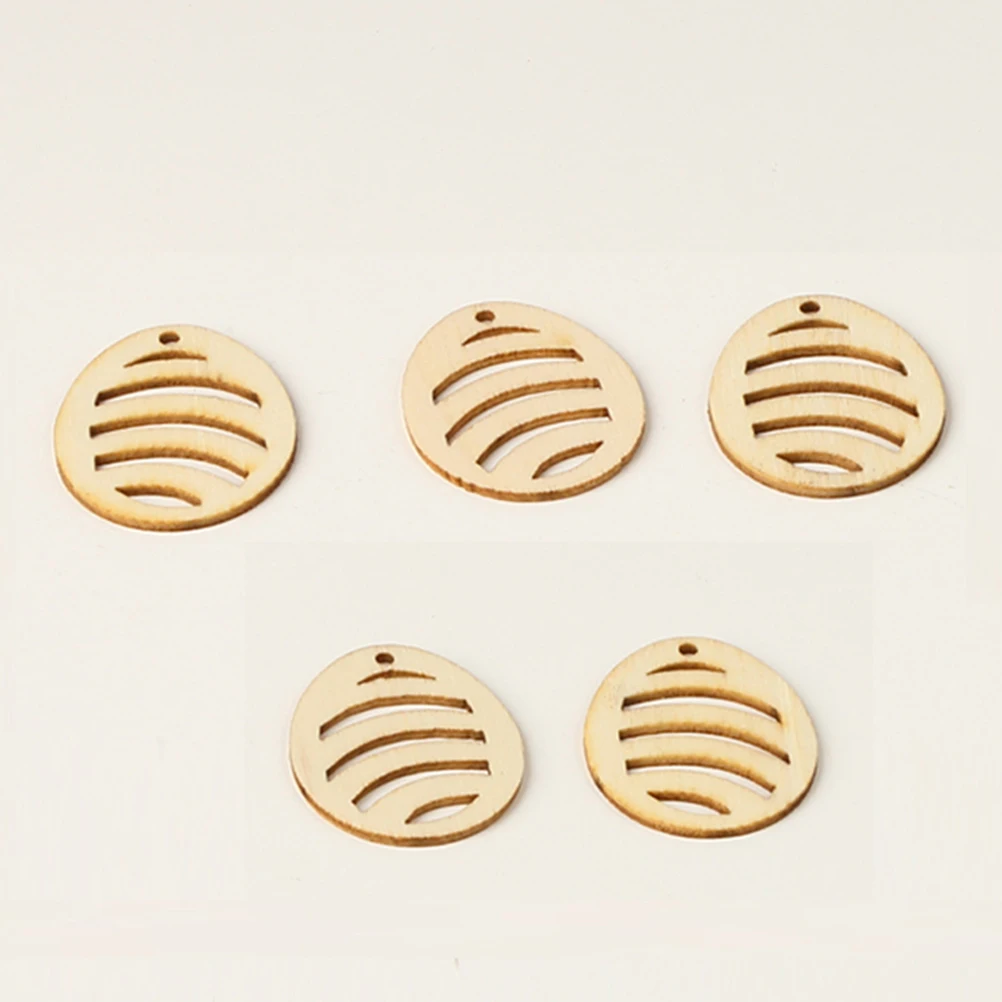 

100Pcs Easter Hanging Wood Egg DIY Craft Decoration Mixed Patterns Hollow Out Wood Pieces Creative Festival Party Home Decor