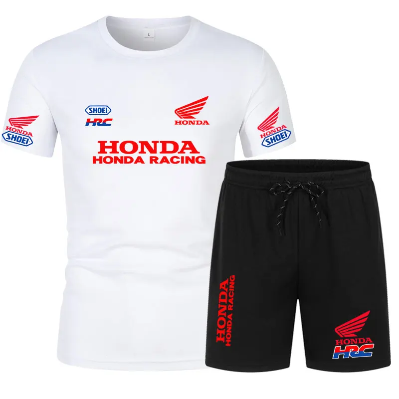 

Summer Men's Set T-shirt Short-sleeved Breathable 2026 Thin Honda Racing Print Motorcycle Cycling Jersey Outdoor Sport