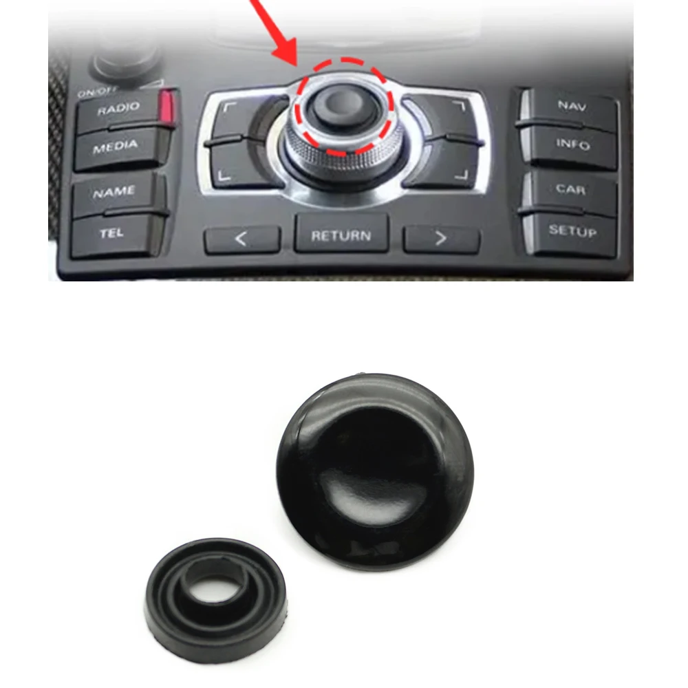 Bright Black Multimedia Central Control Navigation Knob Button Confirmation Cover Replacement Fit For Audi A6L A4L Q5 A8 Q7 A5