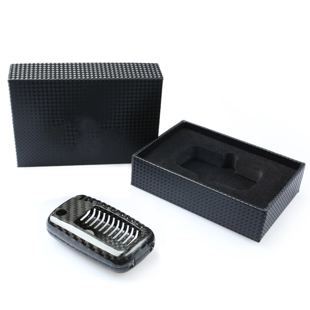 

For Volkswagen VW Seat Real Carbon Fiber Black/Red Auto Smart Remote Key Shell Fob Case Cover