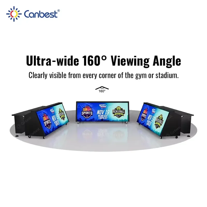 CANBEST 2.6mm 3.9mm Portable Basketball LED Table Scoreboard Screen Indoor Sports Display for Schools Universities