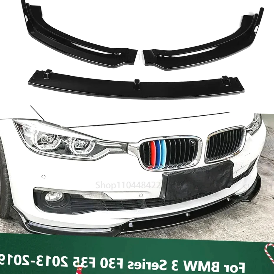 

Car Front Bumper Splitter Lip Body Kit Spoiler Splitter ABS Bumper Canard Lip Protector Cover For BMW 3 Series F30 F35 2013-
