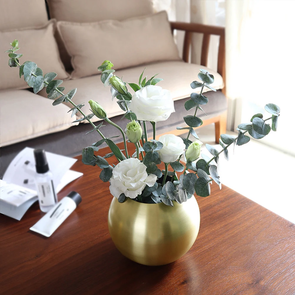 

Decor Metal Spherical Vase Flowerpot Indoor Container Planter Father Decorative Pots
