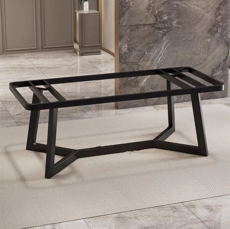 Carbon steel large plate foot dining table marble wrought iron legs rock slab tea table rack desk foot seat metal