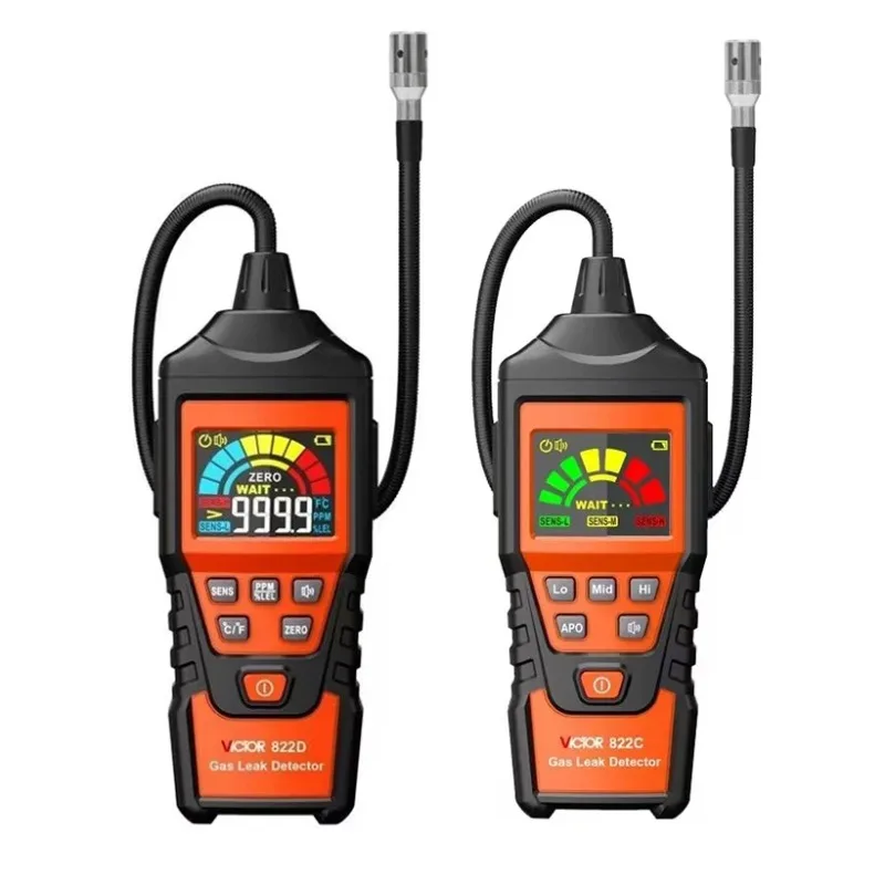 

VC822C Natural Gas Leak Detector 50-1000PPM Sound & Screen Alarm Combustible F Methane Gas Leak Detector