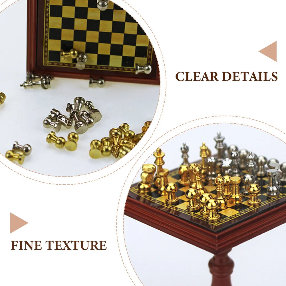 Simulated Chess Small House Decor Mini Toy Room Supplies Supply Checkerboard Toys Layout Accessories Ornaments