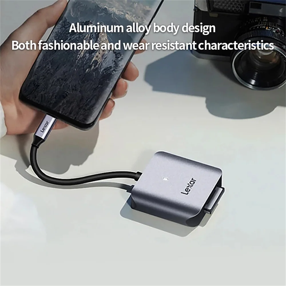 Lexar CFexpress Type B Card قارئ بطاقات من ليكسر CFexpress من النوع B عالي السرعة من النوع C قارئ بطاقات هاتف CFE بواجهة 8K 10Gbps USB3.2 Gen2 قارئ بطاقات ذاكرة