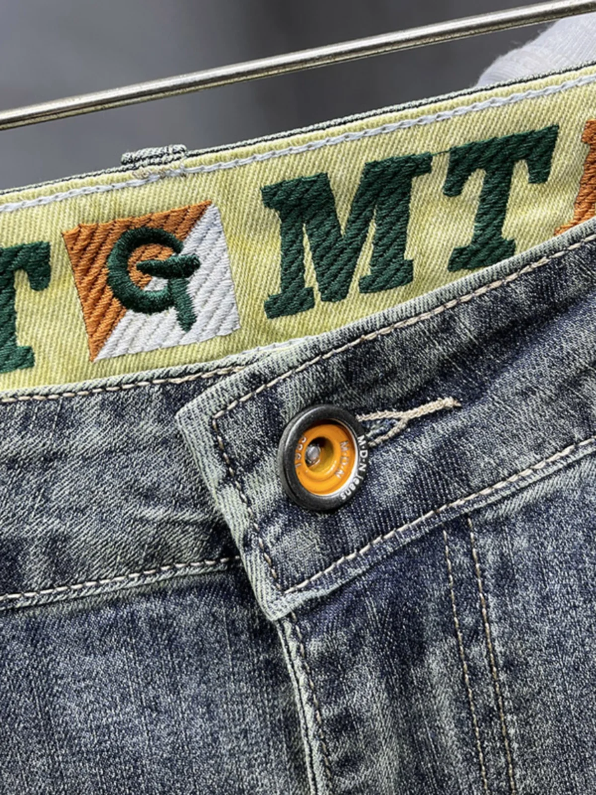 

Retro Blue Soft Skinny Jeans Men's Summer Thin New Sle Elastic Versatile High-End Casual Straight Leg Cotton Polyester Blend