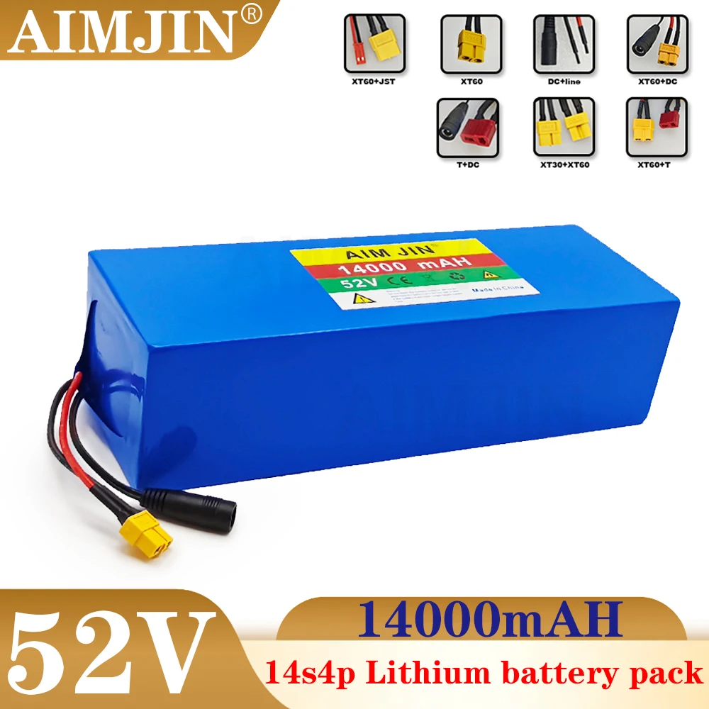 

52V lithium battery 14000mAH 18650 14S4P with BMS、For 1500W various electronic devices and transportation equipment