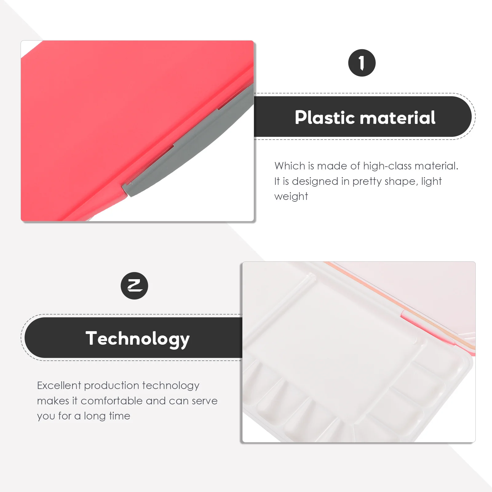 

Art Painting Color Tray Durable Plastic Paint Case For Artists Students Empty Compartments Color Mixing Box