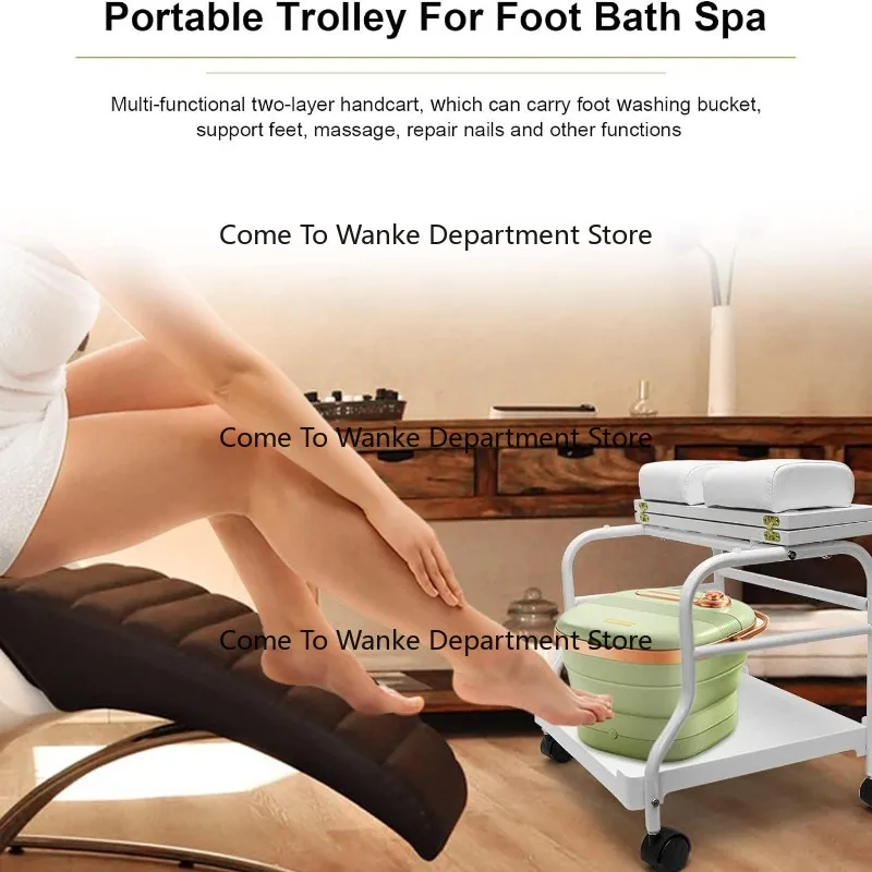 

Portable Mobile Pedicure Station Foot Bath SPA Table Manicure Foot Desk for Beauty Salon Load Capacity 50KG
