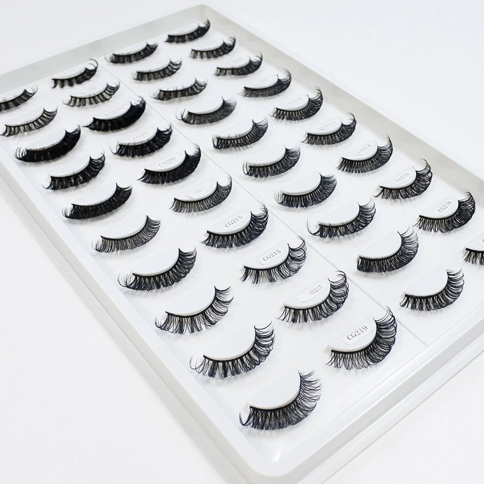 D Curl Russian Strip Lashes New Arrival 10mm-18mm Volume Fluffy Eyelashes Makeup Fake Eyelashes