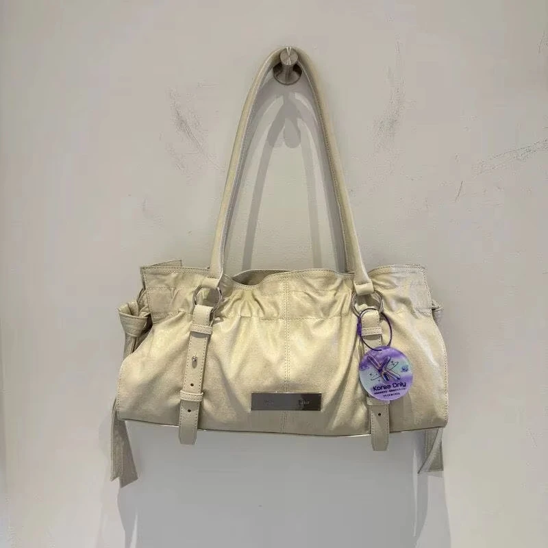 Korean 2026 New Shoulder Bag Y2k Tote Bag Designer Luxury Large Capacity Locomotive Package Fashion Underarm Commuter Bag
