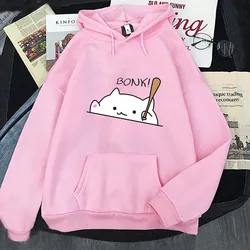 Bongo Cat Hoodies Kawaii Graphic Sweatshirts for Women Clothing Oversized Female Casual Long Sleeve Pullover Men's Y2k Clothes