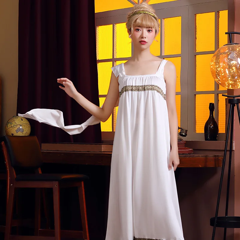 زي أداء المسرح العربي Sle loween، Godd الأسطوري القديم، طويل دكتور الإمبراطورية الرومانية، أزياء نسائية