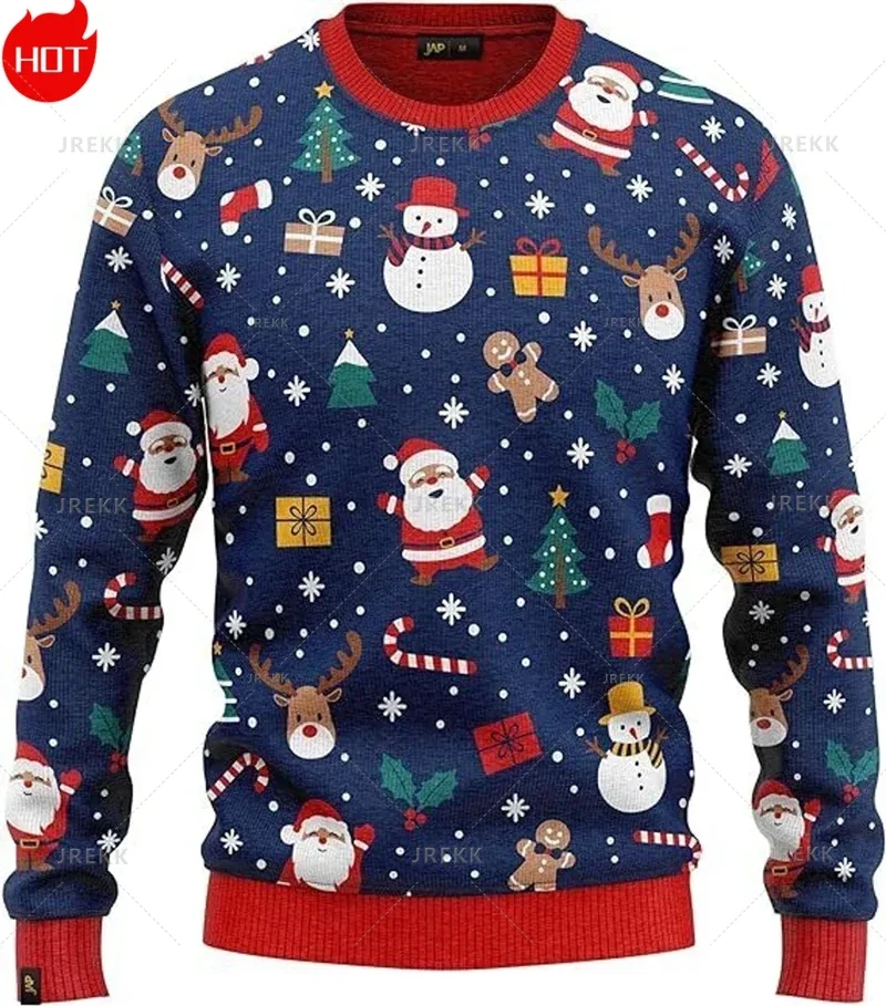 Xmas 3D Printed Sweatshirts Mens Ugly Christmas Sweater Funny Fashion New In Sweaters Ugly Sweaters Christmas Jumper Men Clothes