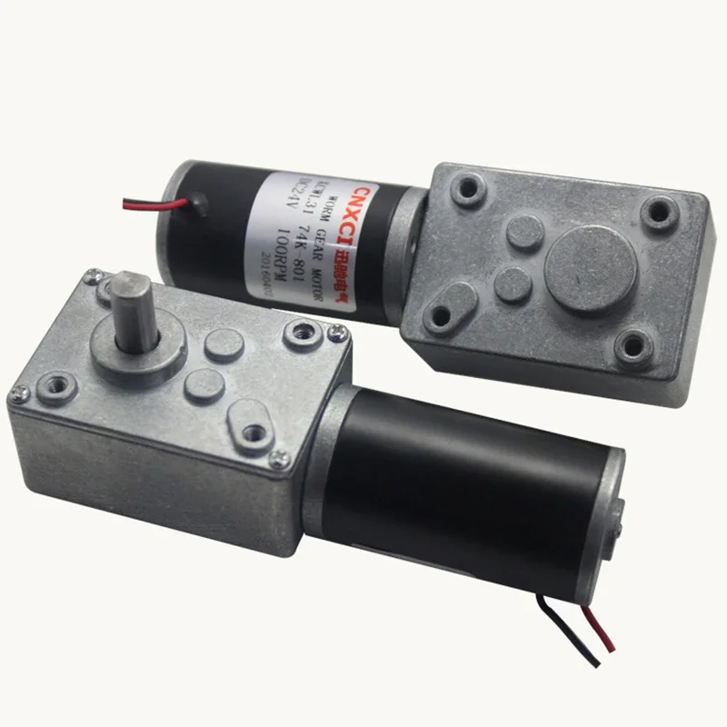 31MM Turbine Worm Gear DC Motor 12V 24V Torque 3RPM-250RPM Low Speed Self-Locking CW CCW Brush Permanent Magnet GOOD