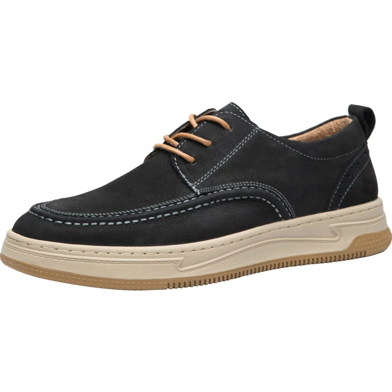 

CLAIAMI Leather Casual Men Shoes Business Commuter Leather Lace-up Fashion Board Shoes for Men Retro Versatile Sneakers Zapatos