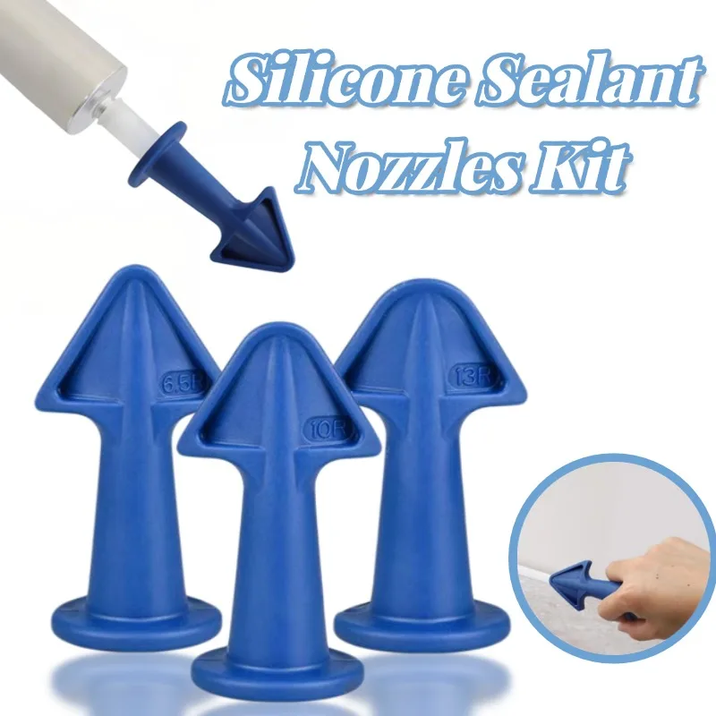

3Pcs Caulk Nozzle Applicator Silicone Sealant Nozzles Kit Finishing Tool Hand Tools Set Accessories For Home Improvement