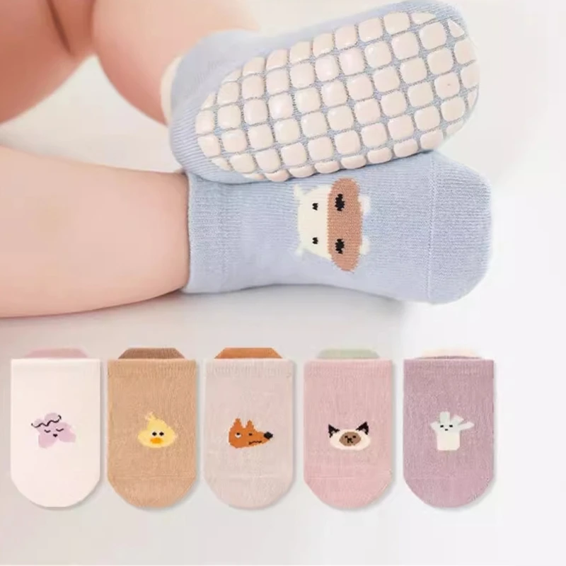 

Baby Socks NonSlip Rubber Soles Socks Breathable Cartoon Cotton Socks FirstWalkers Socks Infant Indoor LearntoWalk Socks