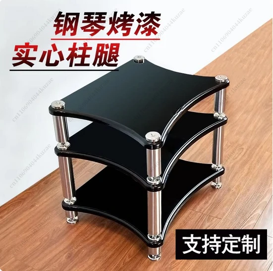 Complete HiFi Audio Rack Cabinet - Amplifier Equipment Frame Shelf with Shock Absorber Isolator Feet