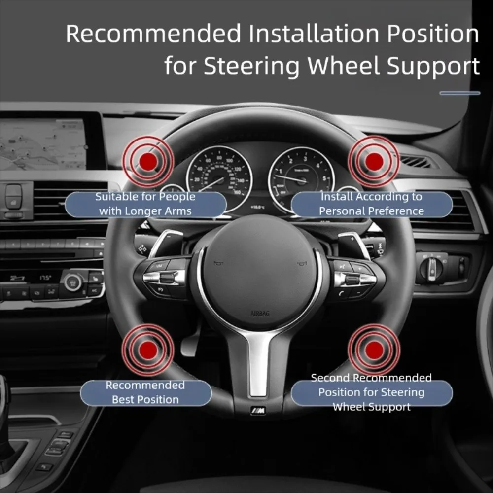 Practical ABS Steering Wheel Spinner Knob Car Turning Rotating Steering Wheel Ball Handle Adapter Black Car Accessories Vehicle