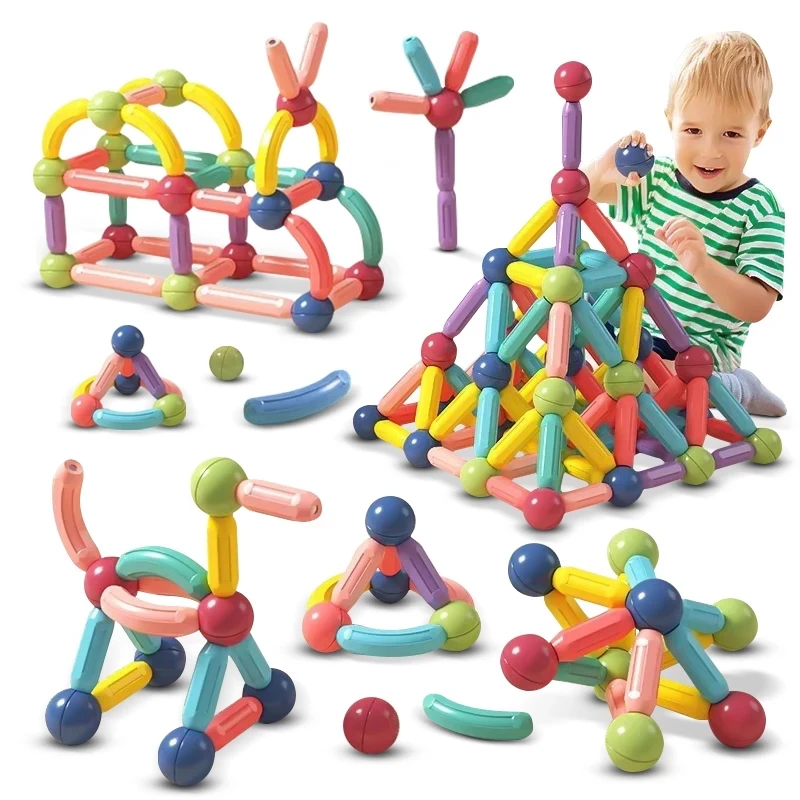 Magnetische Konstruktor blöcke Set Spielzeug für Kinder Magnet Stick Rod Bausteine Montessori Lernspiel zeug für Kinder Junge Mädchen