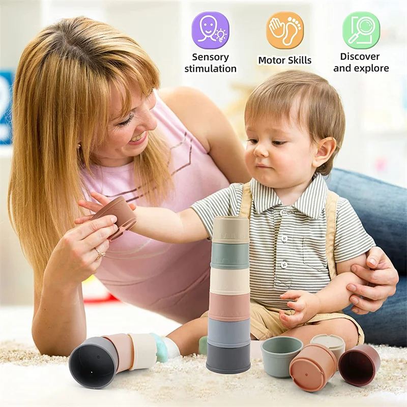 Baby Developmental Toys Montessori Track Sliding Ball Stacking Cups Baby Games Toys Motor Skills Toys For Babies 1 2 3 Years