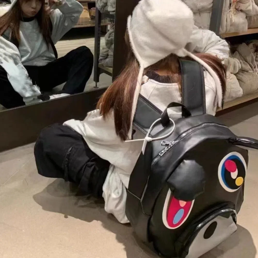 Gift Bear Denim Backpack Creative Large Capacity Y2K Shoulder Bag Funny Zipper Handbag School Bag Primary School