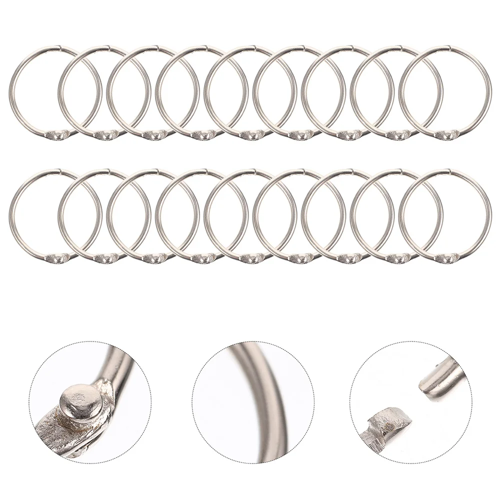 

60Pcs Metal Binder Rings Practical DIY Loose Leaf Book Rings for Home Office School Supplies Binder Ring