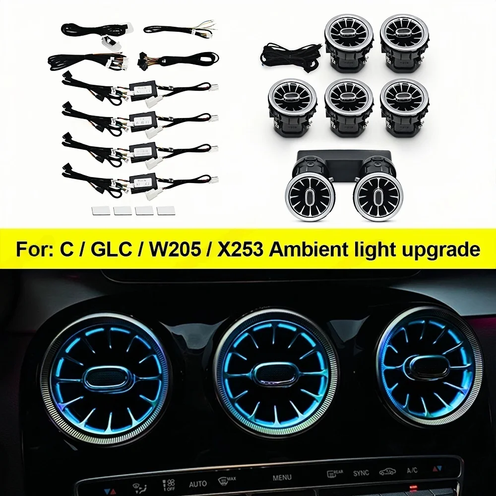 RGB color streamer for Mercedes-Benz C GLC W205 X253 2015 -2 022 Original Module Wiring Car Upgrade Cable 64-color Ambient Light