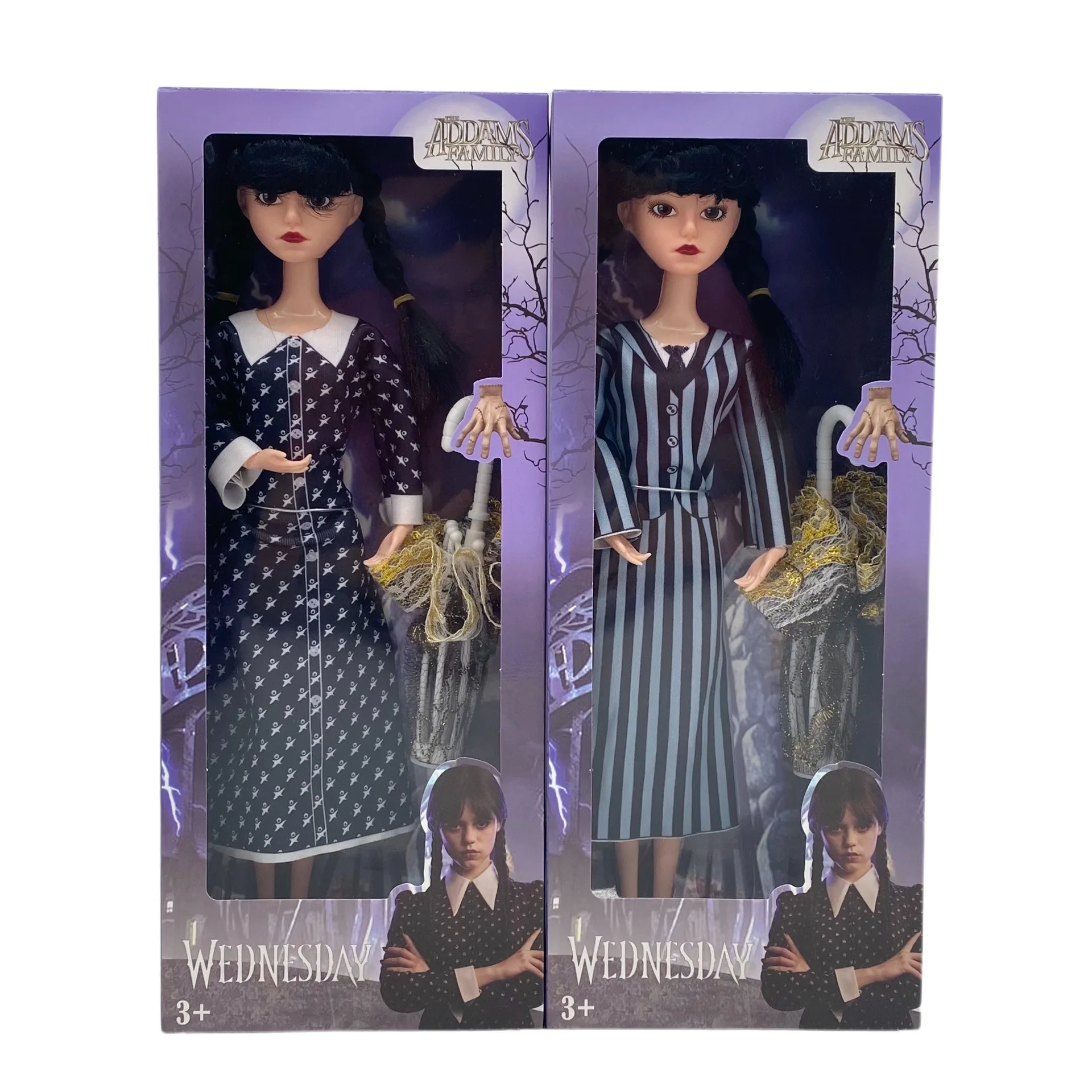 wednesday addams Black Dress Toy Figure Children's Toy Gothic Style Doll Action Figures Short Sleeved Polka Dot Birthday Gift